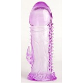 Фиолетовая гелевая насадка с шипами - 13 см. - Toyfa Basic - в Туле купить с доставкой