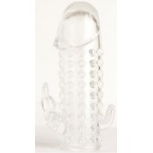 Гелевая прозрачная насадка с 2 отростками - 13 см. - Toyfa Basic - в Туле купить с доставкой