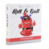 Стимулирующий презерватив-насадка Roll   Ball Strawberry - Sitabella - купить с доставкой в Туле