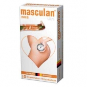 Розовые презервативы Masculan Ultra Long Pleasure с колечками, пупырышками и продлевающим эффектом - 10 шт. - Masculan - купить с доставкой в Туле
