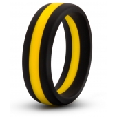 Черно-желтое силиконовое эрекционное кольцо Silicone Go Pro Cock Ring - Blush Novelties - в Туле купить с доставкой