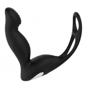 Черный вибромассажер простаты P-PLEASER W ERECTION ENHANCE - Dream Toys - в Туле купить с доставкой