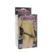 Мужской фаллопротез с вибрацией ROBOTIC MALE STRAP-ON BLACK - 17 см. - Seven Creations - купить с доставкой в Туле