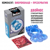 Голубое эрекционное виброкольцо Luxe VIBRO  Дьявол в доспехах  + презерватив - Luxe - в Туле купить с доставкой