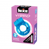 Голубое эрекционное виброкольцо Luxe VIBRO  Кошмар русалки  + презерватив - Luxe - в Туле купить с доставкой