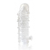 Закрытая прозрачная рельефная насадка Crystal sleeve - 13 см. - Erowoman-Eroman - в Туле купить с доставкой