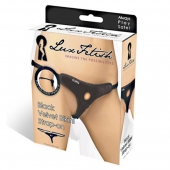 Черные плюшевые трусики для страпона - Lux Fetish - купить с доставкой в Туле
