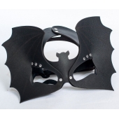 Черная кожаная маска на глаза  Летучая мышь - Sitabella - купить с доставкой в Туле