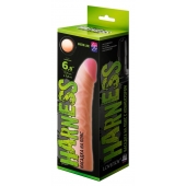 Телесная изогнутая насадка на Harness с коннектором GREEN LINE - 18 см. - LOVETOY (А-Полимер) - купить с доставкой в Туле