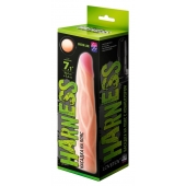 Телесная насадка с венками на Harness с коннектором GREEN LINE - 18 см. - LOVETOY (А-Полимер) - купить с доставкой в Туле