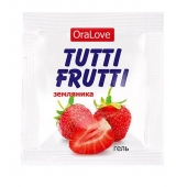 Пробник гель-смазки Tutti-frutti с земляничным вкусом - 4 гр. - Биоритм - купить с доставкой в Туле