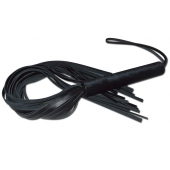 Чёрная кожаная плеть с жесткой ручкой - 63 см. - Sitabella - купить с доставкой в Туле