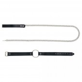 Черный поводок и чокер с кольцом Rada - Rebelts - купить с доставкой в Туле