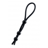 Черное лассо на пенис с тремя бусинами - A-toys - в Туле купить с доставкой