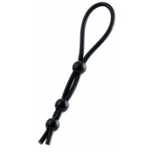 Черное лассо на пенис с тремя бусинами - A-toys - в Туле купить с доставкой