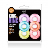 Набор из 6 эрекционных колец King of the Ring - Blush Novelties - в Туле купить с доставкой