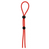 Красное лассо на пенис с двумя бусинами STRETCHY LASSO CAGE - Dream Toys - в Туле купить с доставкой