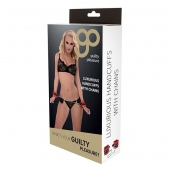 Красно-чёрные наручники на металлической цепочке - Blush Novelties - купить с доставкой в Туле