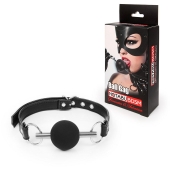 Черный силиконовый кляп-шарик на ремешке - Notabu - купить с доставкой в Туле