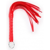 Красная плеть с рукоятью в оплетке - 28 см. - Notabu - купить с доставкой в Туле