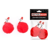 Зажимы для сосков с красным пушком - Notabu - купить с доставкой в Туле