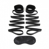 Чёрные манжеты для фиксации на кровати Bondage Bed Strap - Lux Fetish - купить с доставкой в Туле