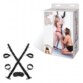 Чёрный набор для фиксации у двери - Lux Fetish - купить с доставкой в Туле