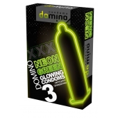 Презервативы DOMINO Neon Green со светящимся в темноте кончиком - 3 шт. - Domino - купить с доставкой в Туле
