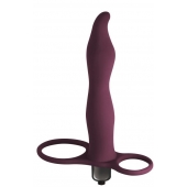 Бордовая вибронасадка для двойного проникновения Flirtini - 15,9 см. - Lola Games - купить с доставкой в Туле