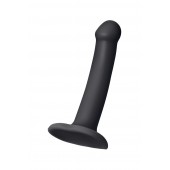 Черный фаллос на присоске Silicone Bendable Dildo S - 17 см. - Strap-on-me - купить с доставкой в Туле