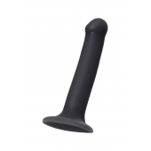 Черный фаллос на присоске Silicone Bendable Dildo M - 18 см. - Strap-on-me - купить с доставкой в Туле