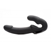 Черный безремневой страпон Urge Silicone Strap On с пультом ДУ - 24 см. - XR Brands - купить с доставкой в Туле