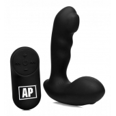 Черный стимулятор простаты Alpha-Pro 7X P-Milker Silicone Prostate Stimulator with Milking Bead - XR Brands - в Туле купить с доставкой