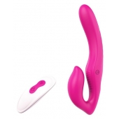 Ярко-розовый безремневой страпон REMOTE DOUBLE DIPPER - 22 см. - Dream Toys - купить с доставкой в Туле