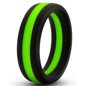 Черно-зеленое эрекционное кольцо Silicone Go Pro Cock Ring - Blush Novelties - в Туле купить с доставкой