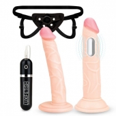 Регулируемые трусики с 2 насадками - 16 и 15 см. - Lux Fetish - купить с доставкой в Туле