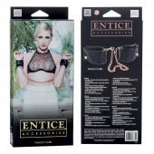 Черные мягкие наручники Entice French Cuffs с цепью - California Exotic Novelties - купить с доставкой в Туле