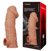 Телесная насадка на фаллос с отверстием для мошонки EXTREME SLEEVE - 17,6 см. - KOKOS - в Туле купить с доставкой