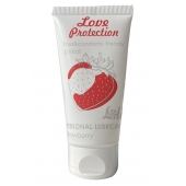Лубрикант на водной основе с ароматом малины Love Protection Strawberry - 50 мл. - Lola Games - купить с доставкой в Туле