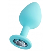 Мятная анальная втулка Brilliant с прозрачным кристаллом - 8 см. - ToyFa - купить с доставкой в Туле