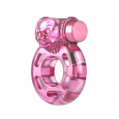 Розовое эрекционное кольцо с вибрацией Pink Bear - Baile - в Туле купить с доставкой