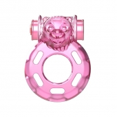 Розовое эрекционное кольцо с вибрацией Pink Bear - Baile - в Туле купить с доставкой