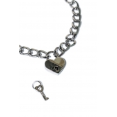 Серебристый ошейник Embrace с ключиком - Lola Games - купить с доставкой в Туле