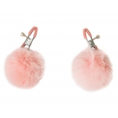 Зажимы на соски Angelic с розовыми меховыми шариками - Lola Games - купить с доставкой в Туле