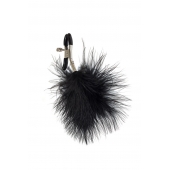 Зажимы на соски с черным пухом Euphoric - Lola Games - купить с доставкой в Туле