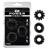 Набор из 3 черных эрекционных колец Gear Up Rings - Chisa - в Туле купить с доставкой