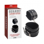 Черные оковы на ноги Obey Me Leather Ankle Cuffs - Chisa - купить с доставкой в Туле