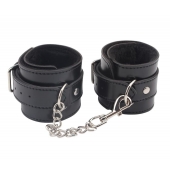 Черные оковы на ноги Obey Me Leather Ankle Cuffs - Chisa - купить с доставкой в Туле