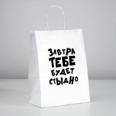 Подарочный пакет  Завтра тебе будет стыдно  - 30 х 24 см. - UPAK LAND - купить с доставкой в Туле