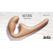 Бежевый безремневой страпон Seduction - 20,5 см. - Lola Games - купить с доставкой в Туле
